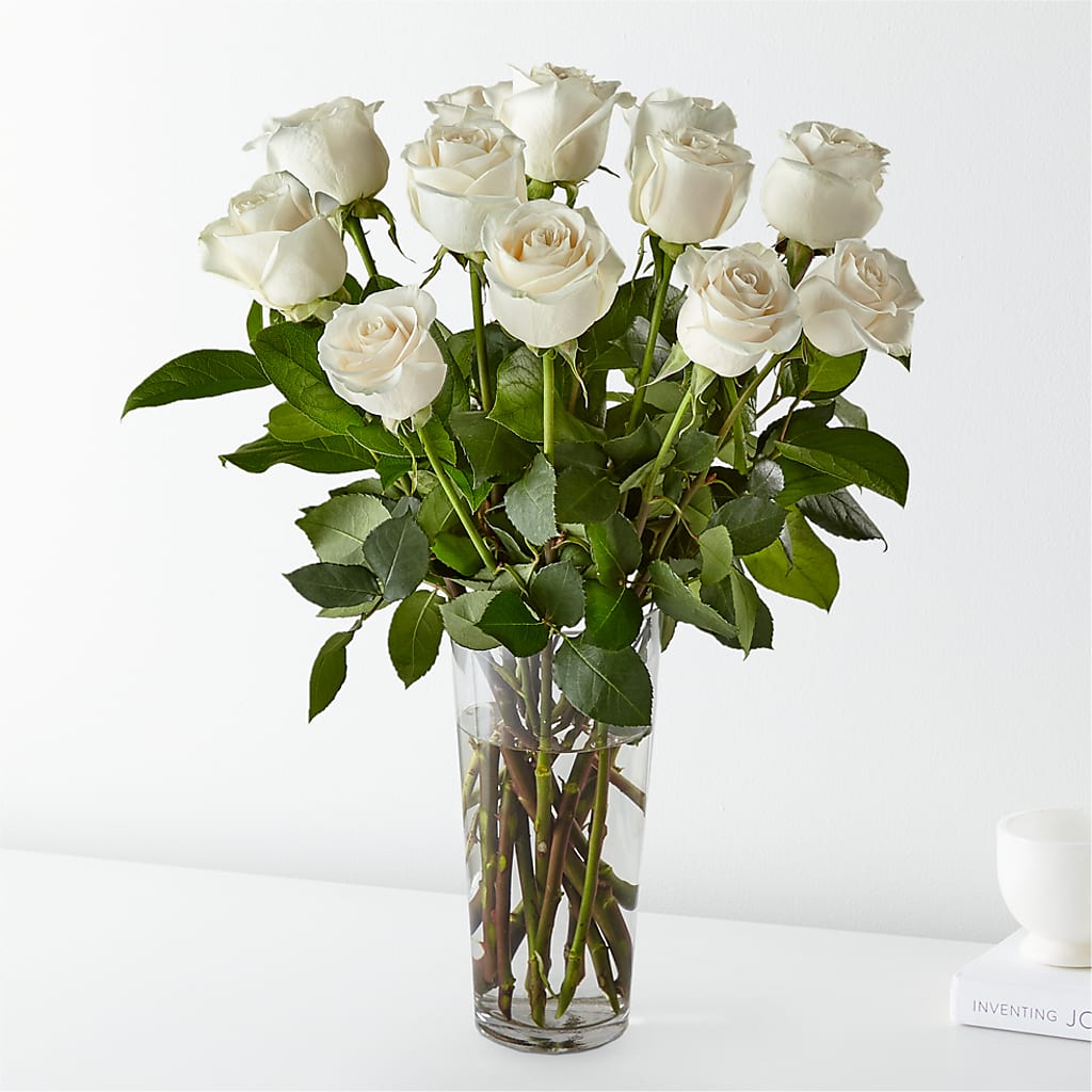 Long Stem White Rose Bouquet – Kennedale Florist, Saginaw TX