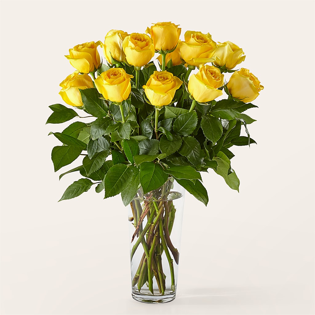 Long Stem Yellow Rose Bouquet – Kennedale Florist, Saginaw TX