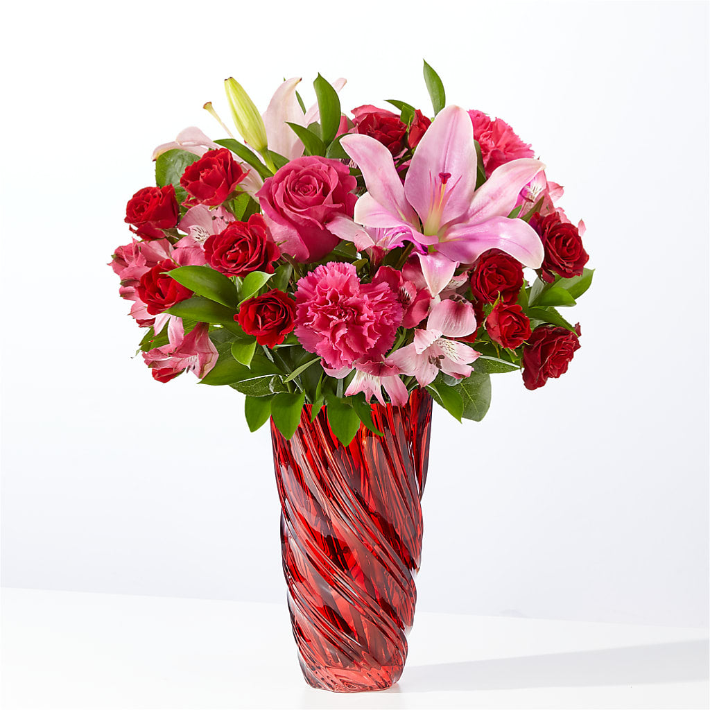 In Love Bouquet with Luxe Swirl Vase – Kennedale Florist, Saginaw TX