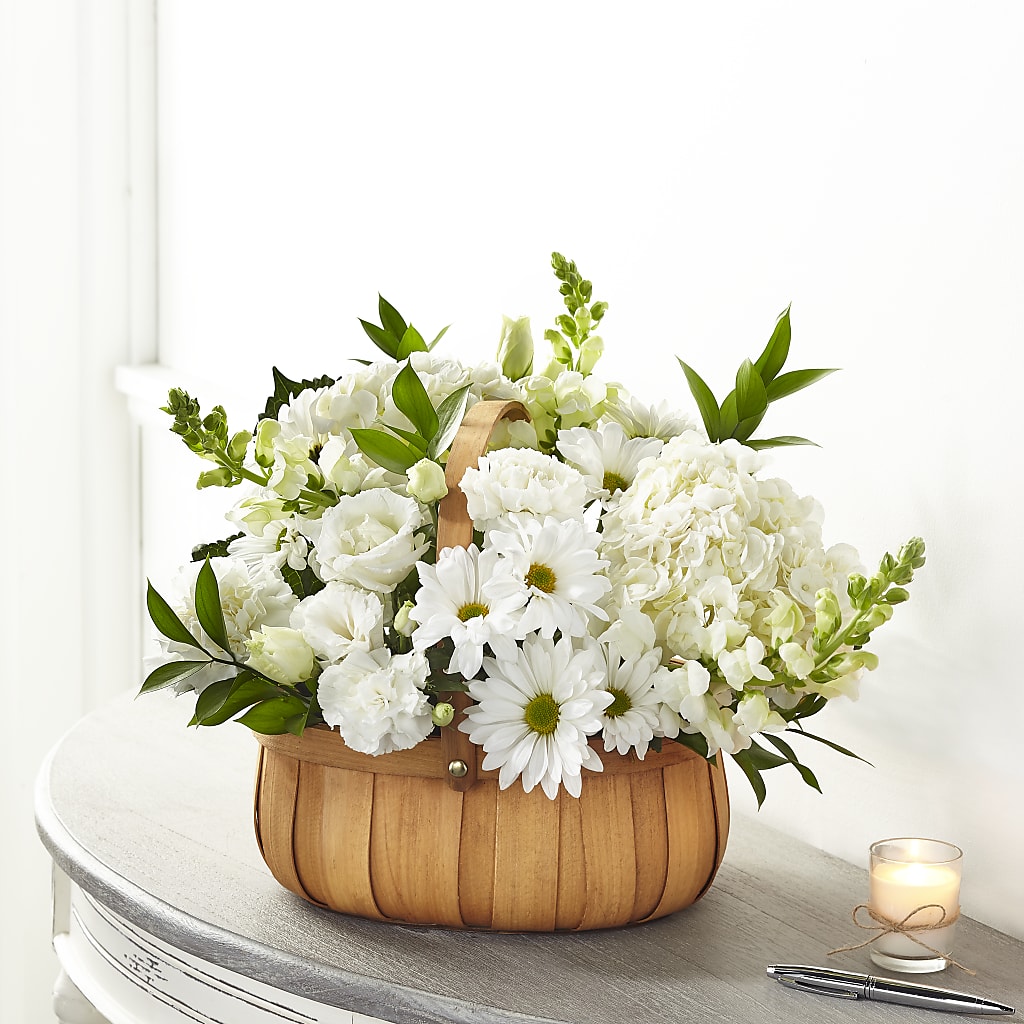 Pure Ivory Basket – Kennedale Florist, Saginaw TX