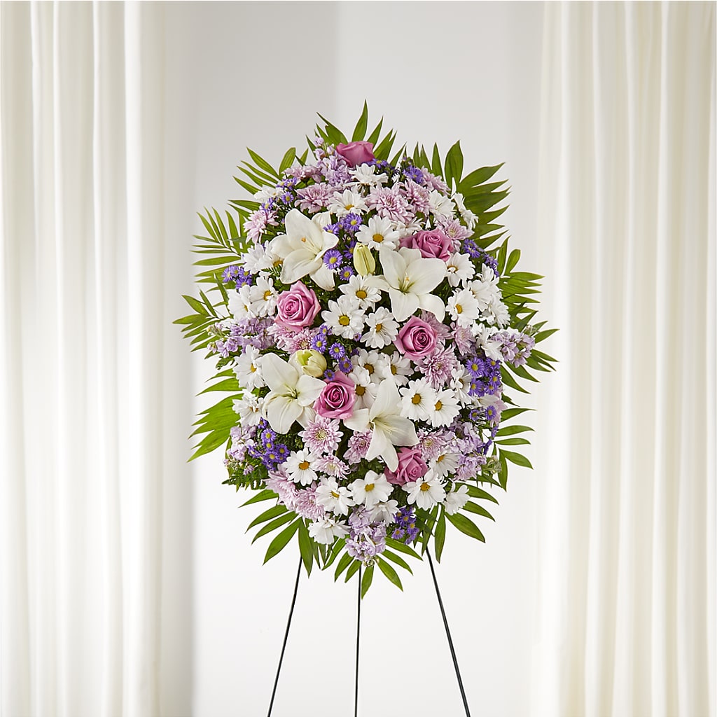 Surrounded by Love Standing Spray – Kennedale Florist, Saginaw TX