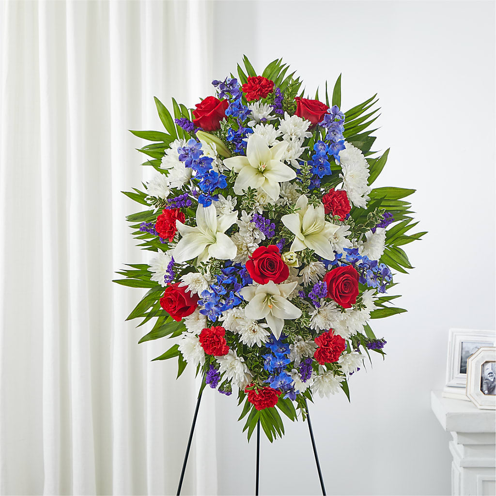 Cherished Service Standing Spray – Kennedale Florist, Saginaw TX