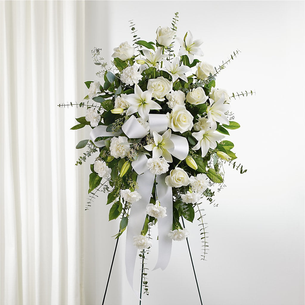 With Care Standing Spray – Kennedale Florist, Saginaw TX