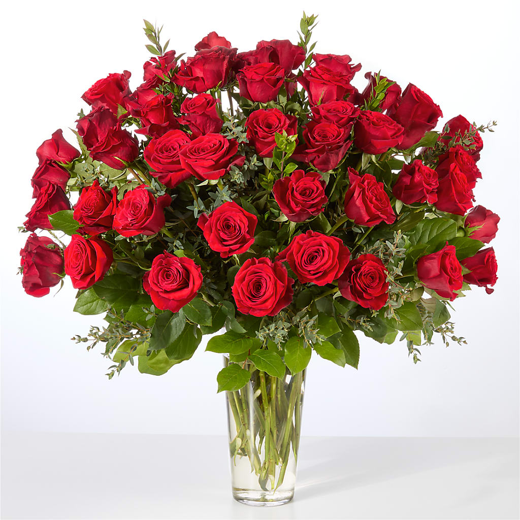Forever Yours Fifty Stem Red Rose Bouquet – Kennedale Florist, Saginaw TX