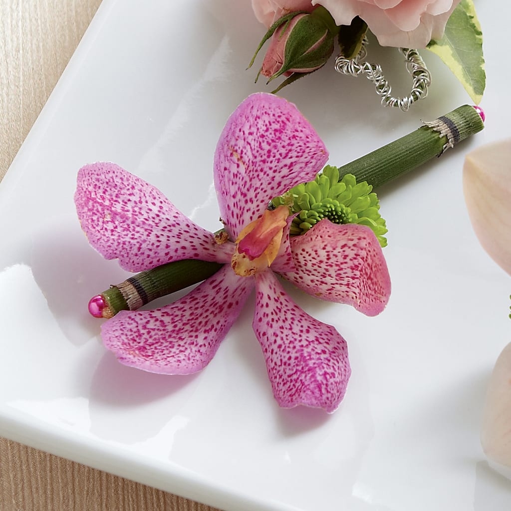 Pink Mokara Boutonniere – Kennedale Florist, Saginaw TX