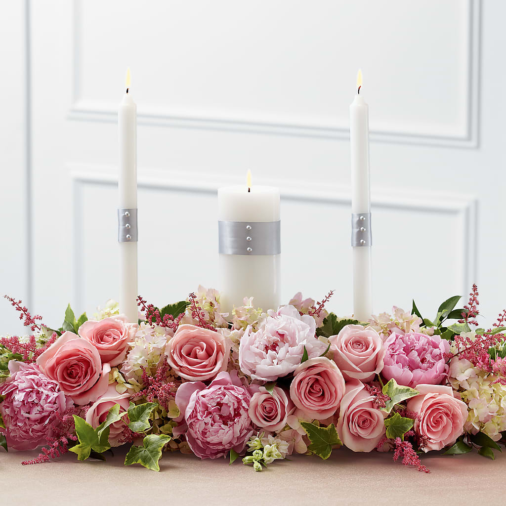 Worldwide Romance Unity Candle Arrangement – Kennedale Florist, Saginaw TX
