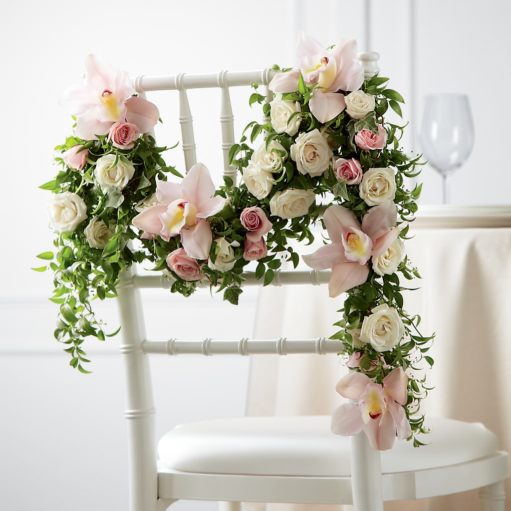 Orchid Rose Chair Décor – Kennedale Florist, Saginaw TX