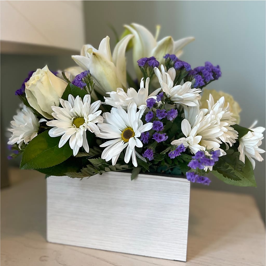 Beyond Blue Box Bouquet –  Kennedale Florist, Saginaw TX