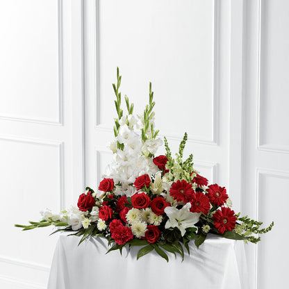 Crimson & White Arrangement –  Kennedale Florist, Saginaw TX