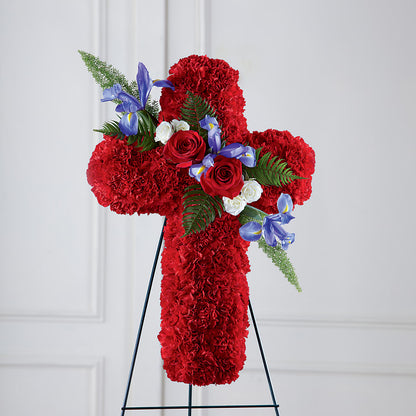 Faithful Hero Floral Cross –  Kennedale Florist, Saginaw TX