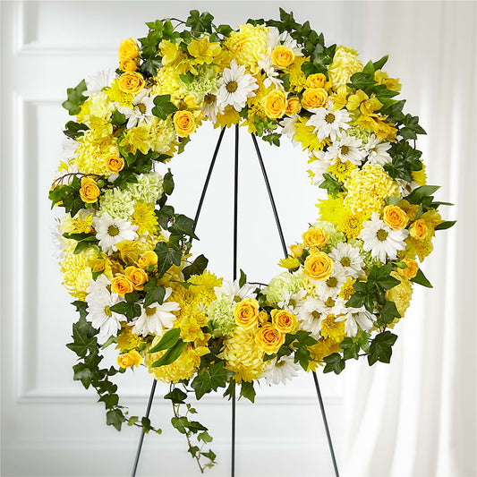 Golden Remembrance Wreath –  Kennedale Florist, Saginaw TX
