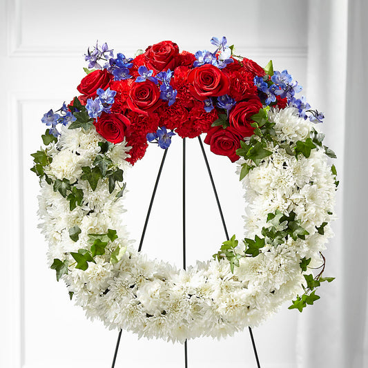 Patriotic Passion Wreath –  Kennedale Florist, Saginaw TX