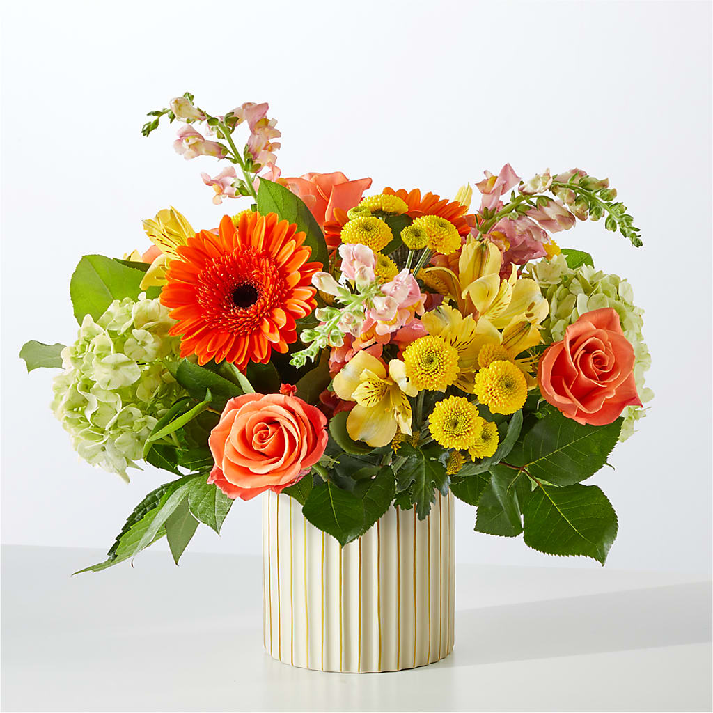Autumn Sunshine Bouquet with Ivory Vase –  Kennedale Florist, Saginaw TX