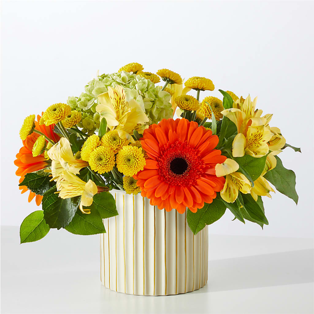 Autumn Sunshine Bouquet with Ivory Vase –  Kennedale Florist, Saginaw TX