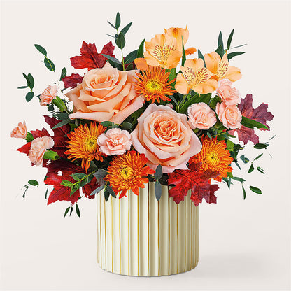 Spiced Latte Bouquet with Ivory Vase –  Kennedale Florist, Saginaw TX