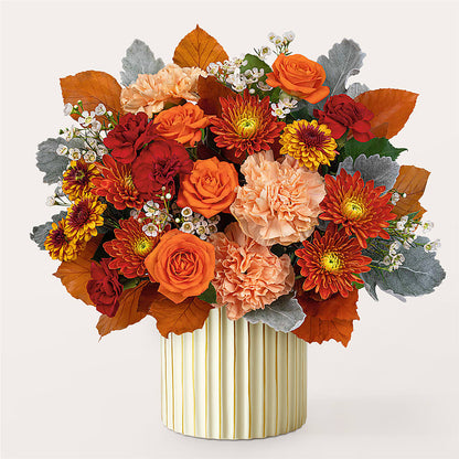 Merlot Bouquet with Ivory Vase –  Kennedale Florist, Saginaw TX