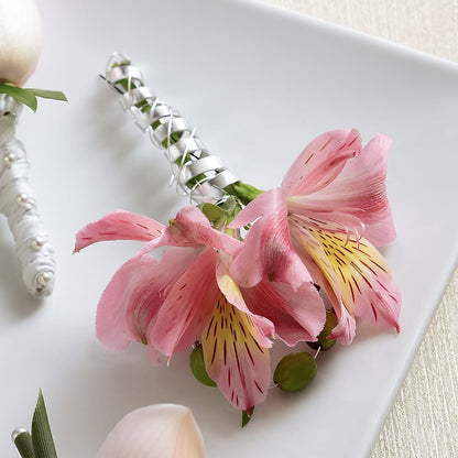 Pink Peruvian Lily Boutonniere –  Kennedale Florist, Saginaw TX